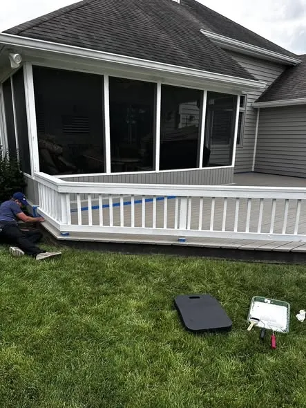 Before: deck refinish: deck mid-prep