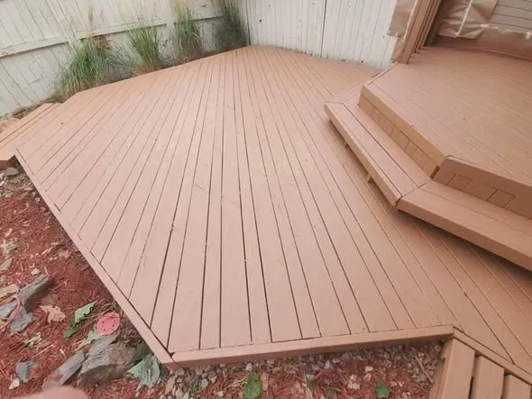 After: deck restain: fresh solid stain