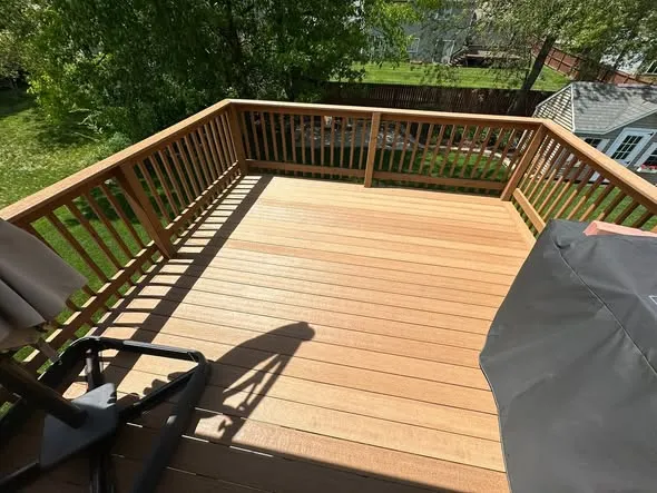 After: deck resurfacing: new deck boards on the same frame